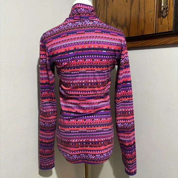 Nike Dri Fit Quarter Zip Long Sleeve Athletic Top Shirt Size Medium Abstract - Picture 4 of 11